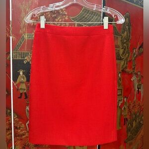 J CREW NO2 PENCIL SKIRT IN 00P Scarlet Rec XS